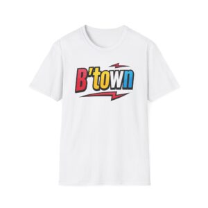 B'town Lightning Logo T‑Shirt — Retro Color Block City Pride Tee