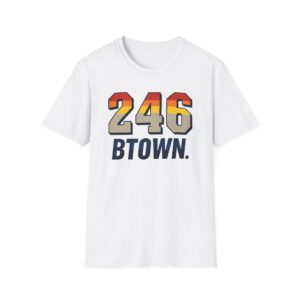 246 BTOWN Retro Number Tee — Vintage Sunset Graphic T-Shirt