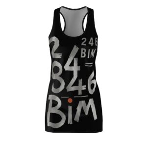 BIM Numbers Racerback Dress — Abstract Numeric Graphic Tank Dress