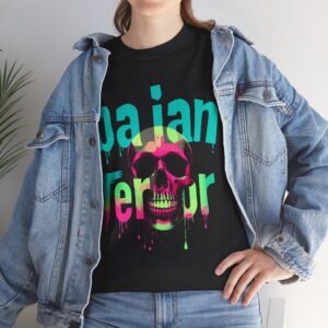 Skull Spray Paint Tee — "Bajan Terror" Graphic T-Shirt