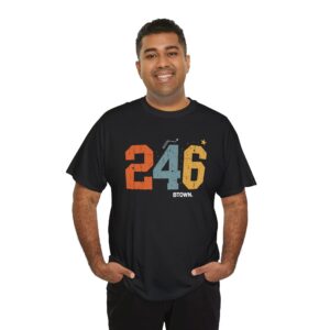 Vintage 246 Graphic Tee — Retro Distressed Number Shirt